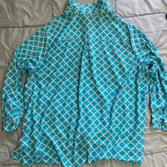 Susan Graver Multicolored Button Down Shirt with Tie Front - Picture 14 of 15